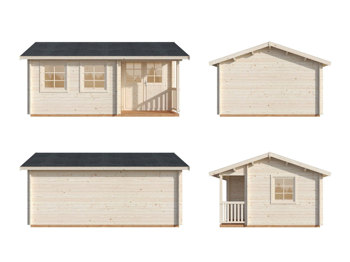 Susanna M (5.3x4m | 16.4m2 | 44mm) Traditional Homestead Log Cabin - Palmako UK