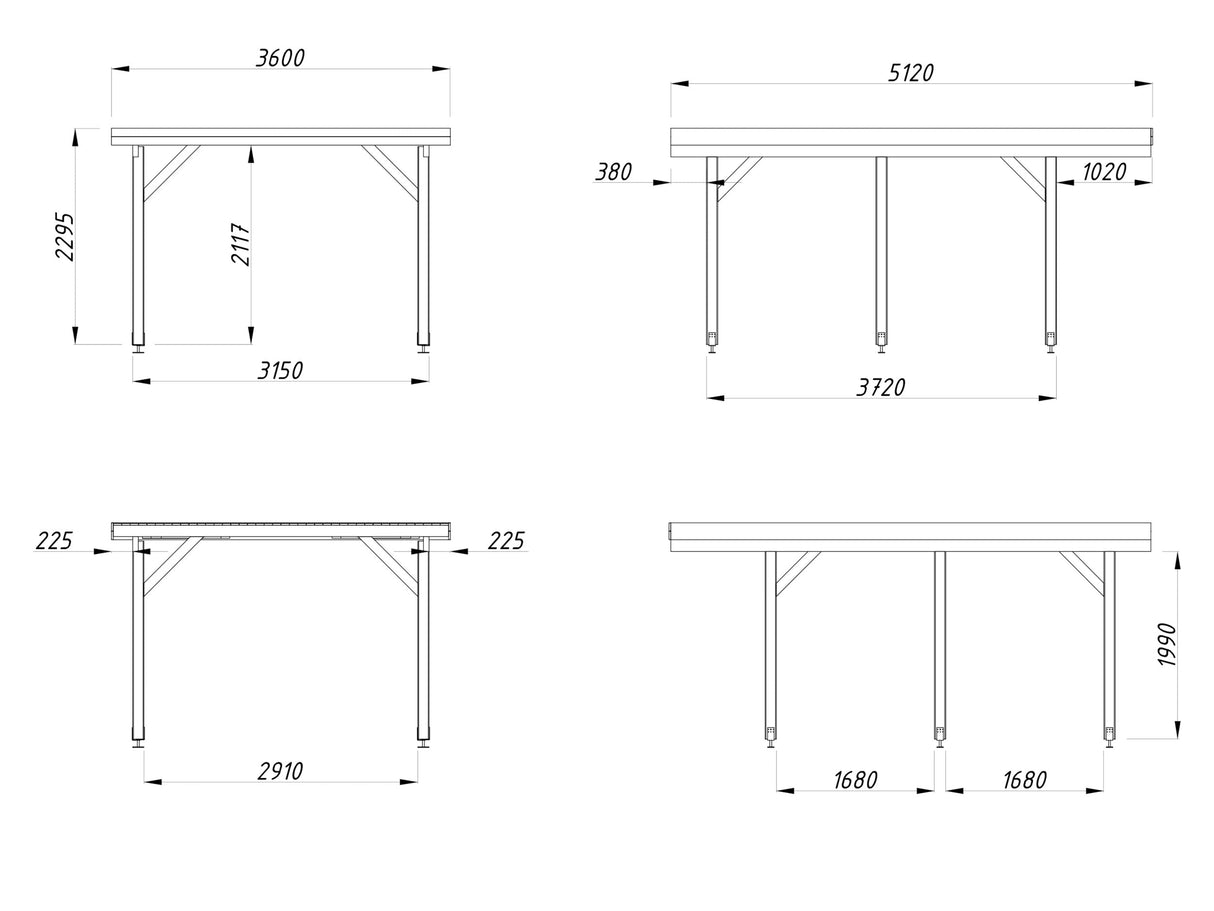 Karl S (3.6x5.1m | 11.7m2) Compact Flat Roof Carport or Garden Pavilion - Palmako UK