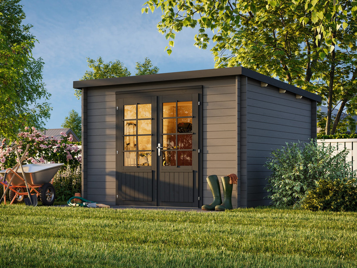 Ella (3.2x3.2m | 8.7m2 | 28mm) Pent Roof Garden House - Palmako UK