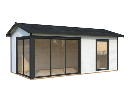 Amanda M (6x3m | 17,1m2 | 44mm) Modern Timber Garden Room with Sliding Doors (Double Glazing Available) - Palmako UK
