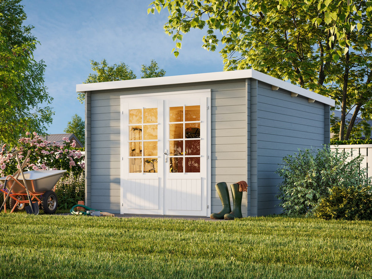 Ella (3.2x3.2m | 8.7m2 | 28mm) Pent Roof Garden House - Palmako UK