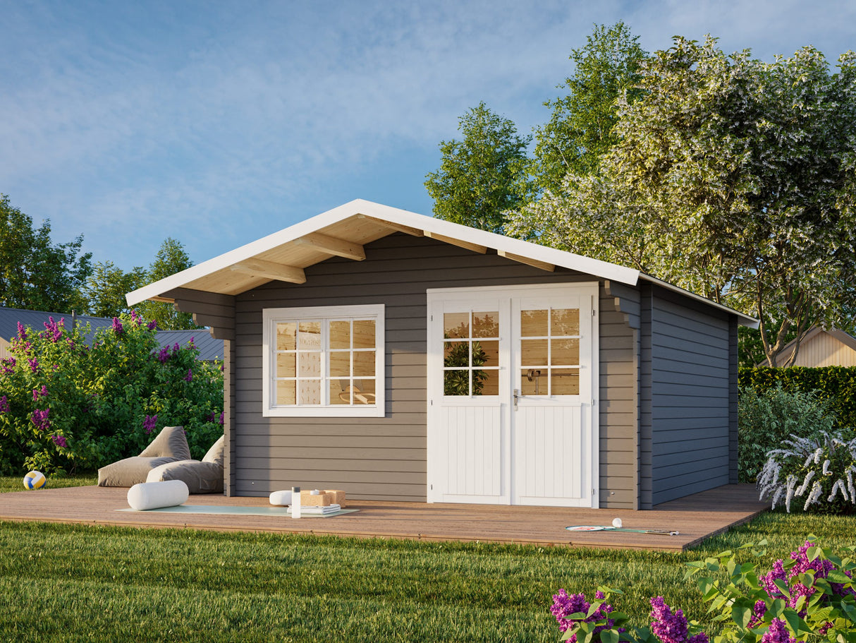 Britta M (4.5x4.5m | 17.5m2 | 40mm) Swiss Chalet Style Garden Log Cabin - Palmako UK