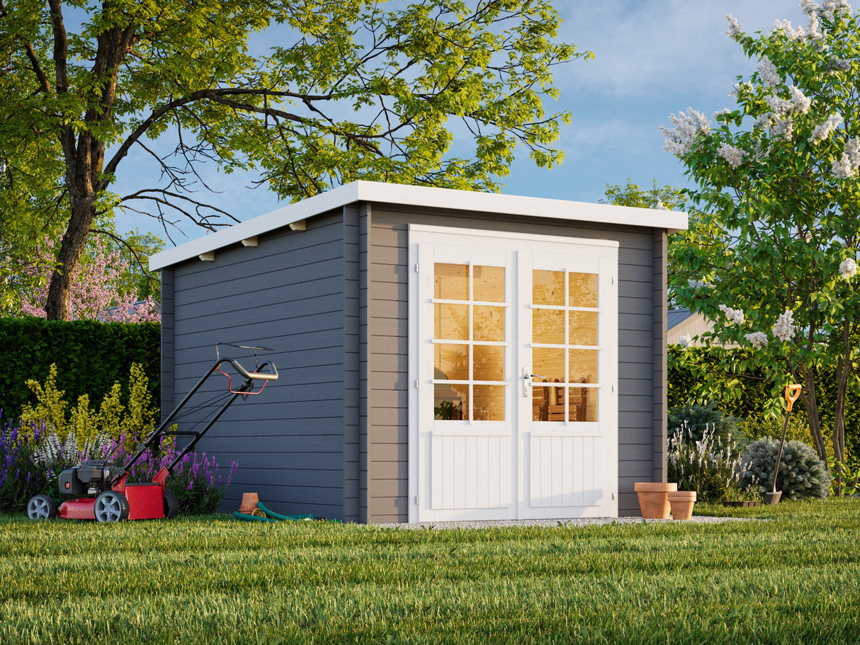 Ella (2.6x3.2m | 6.9m2 | 28mm) Small Pent Roof Summer House - Palmako UK