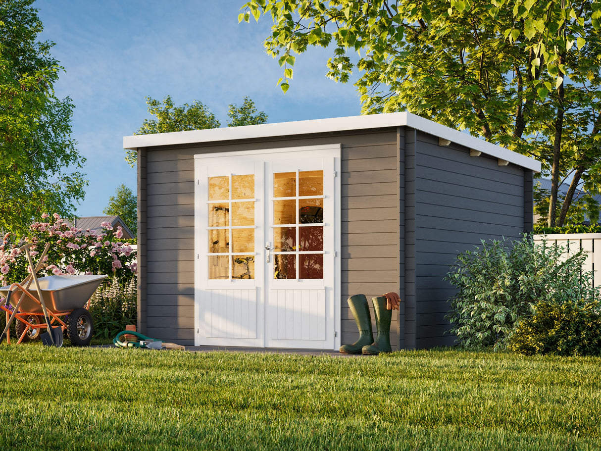 Ella (3.2x3.2m | 8.7m2 | 28mm) Pent Roof Garden House - Palmako UK