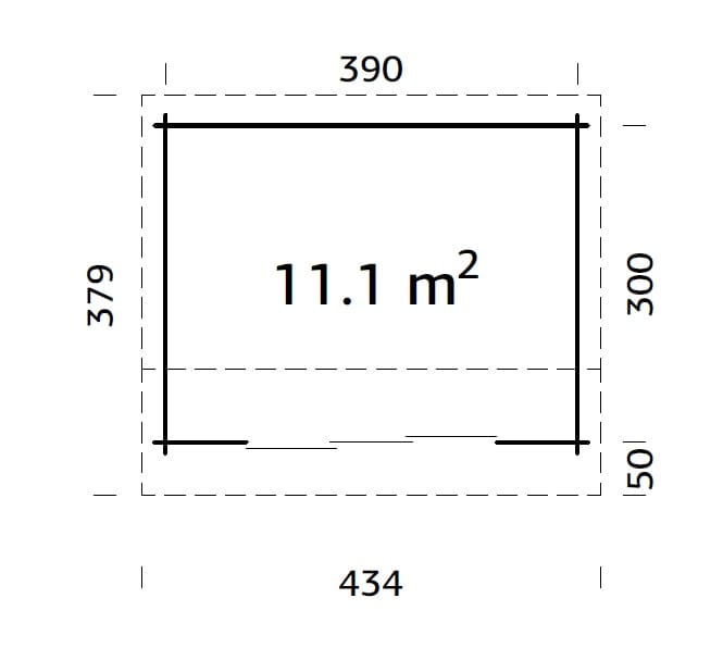 Ines M (3.9x3m | 11.1m2 | 44mm) Modern Garden Office with Sliding Doors (Double Glazing Available) - Palmako UK