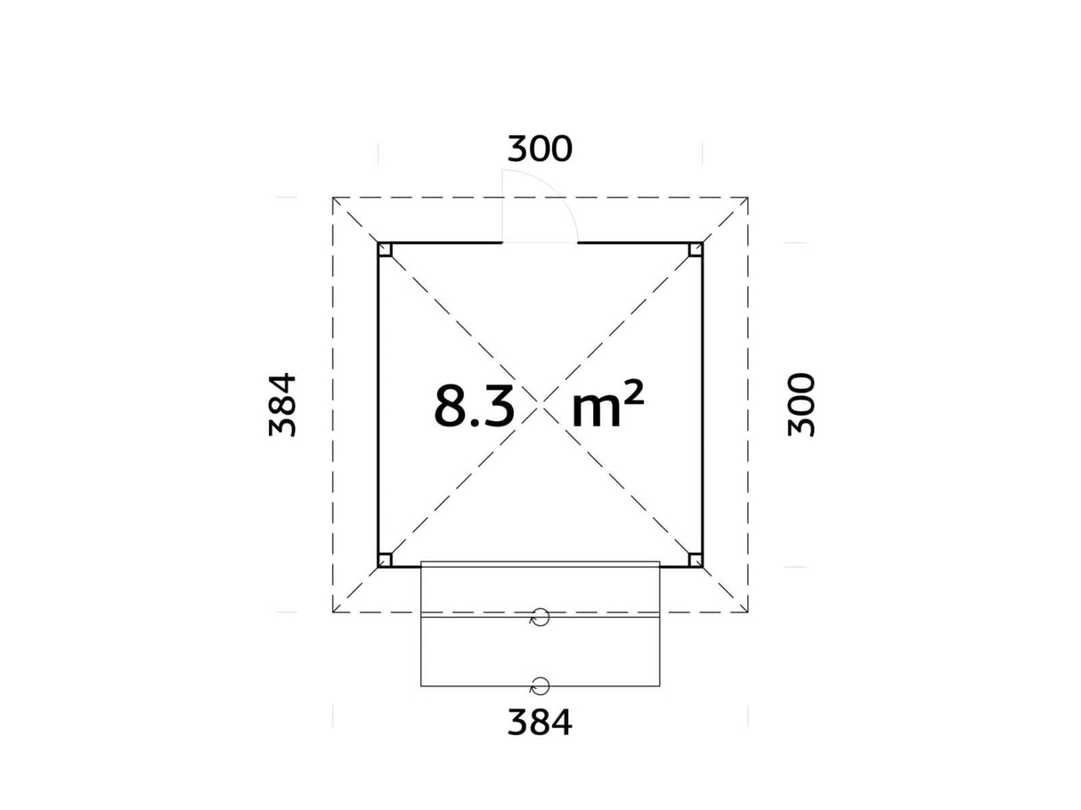 Bianca 104 (3x3m | 8.3m2) Kiosk With A Lockable Hatch - Palmako UK