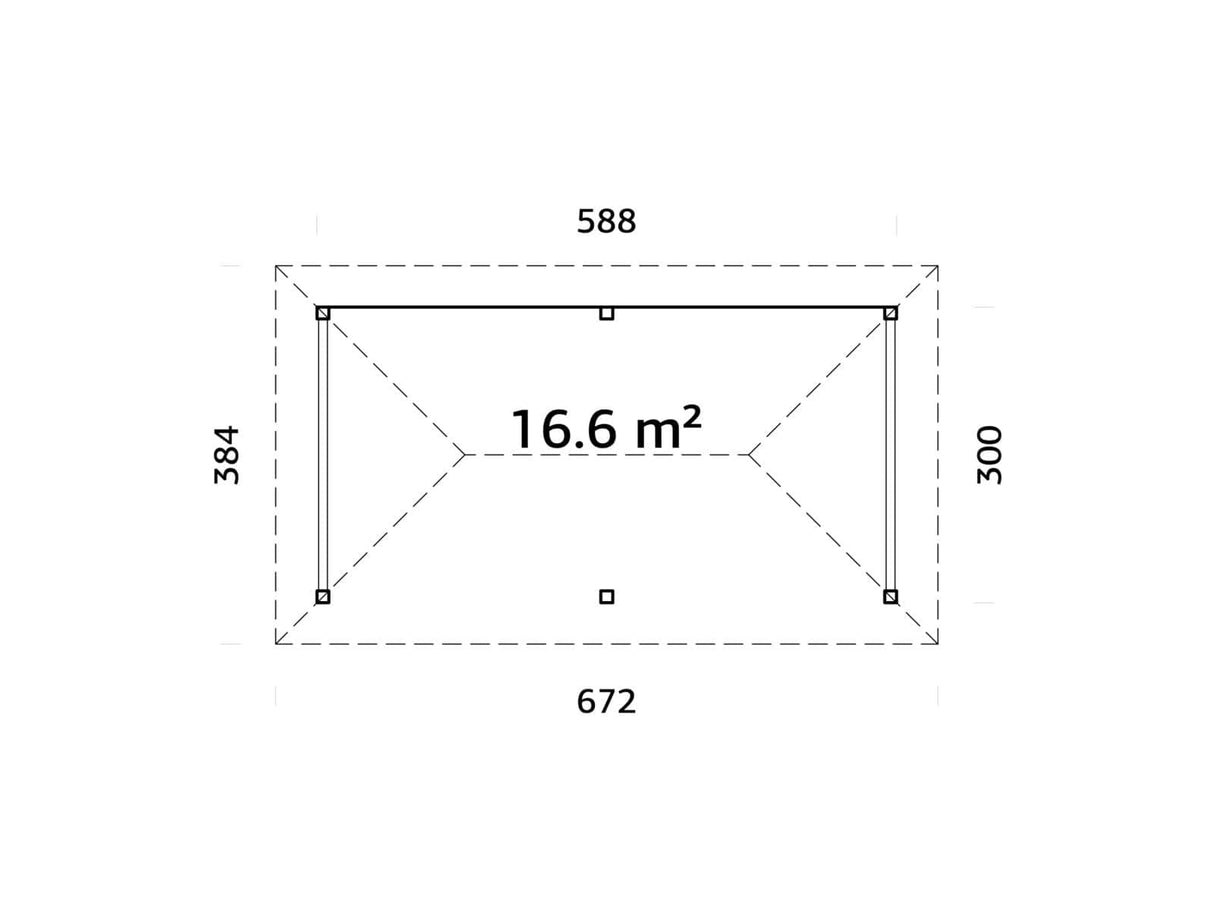 Bianca 108 (6x3m | 16.6m2) Double Gazebo With Solid Back Wall - Palmako UK