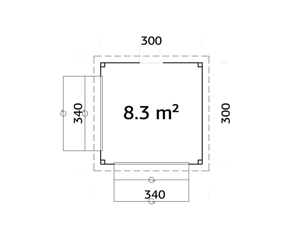 Lenna 305 (3x3m | 8.3m2) - Palmako UK