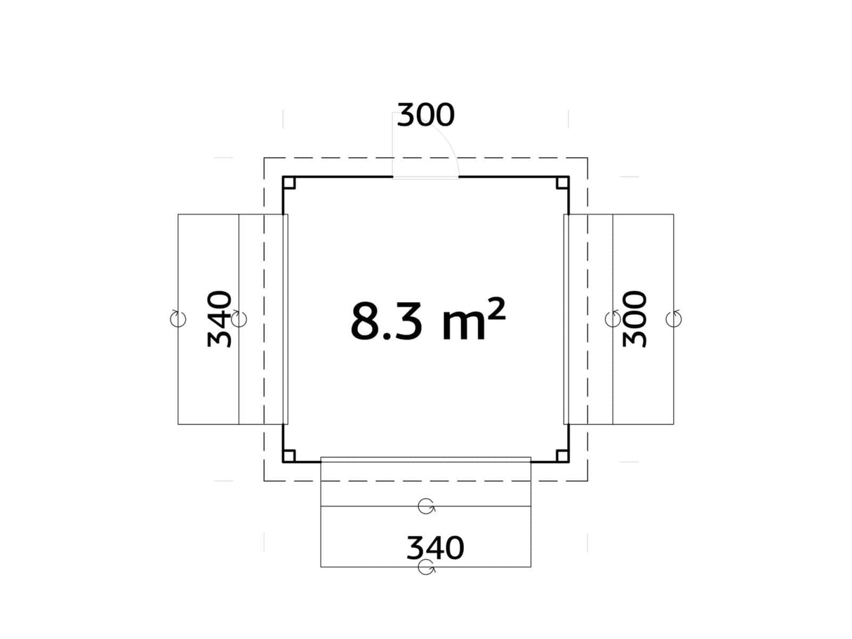 Lenna 306 (3x3m | 8.3m2) - Palmako UK