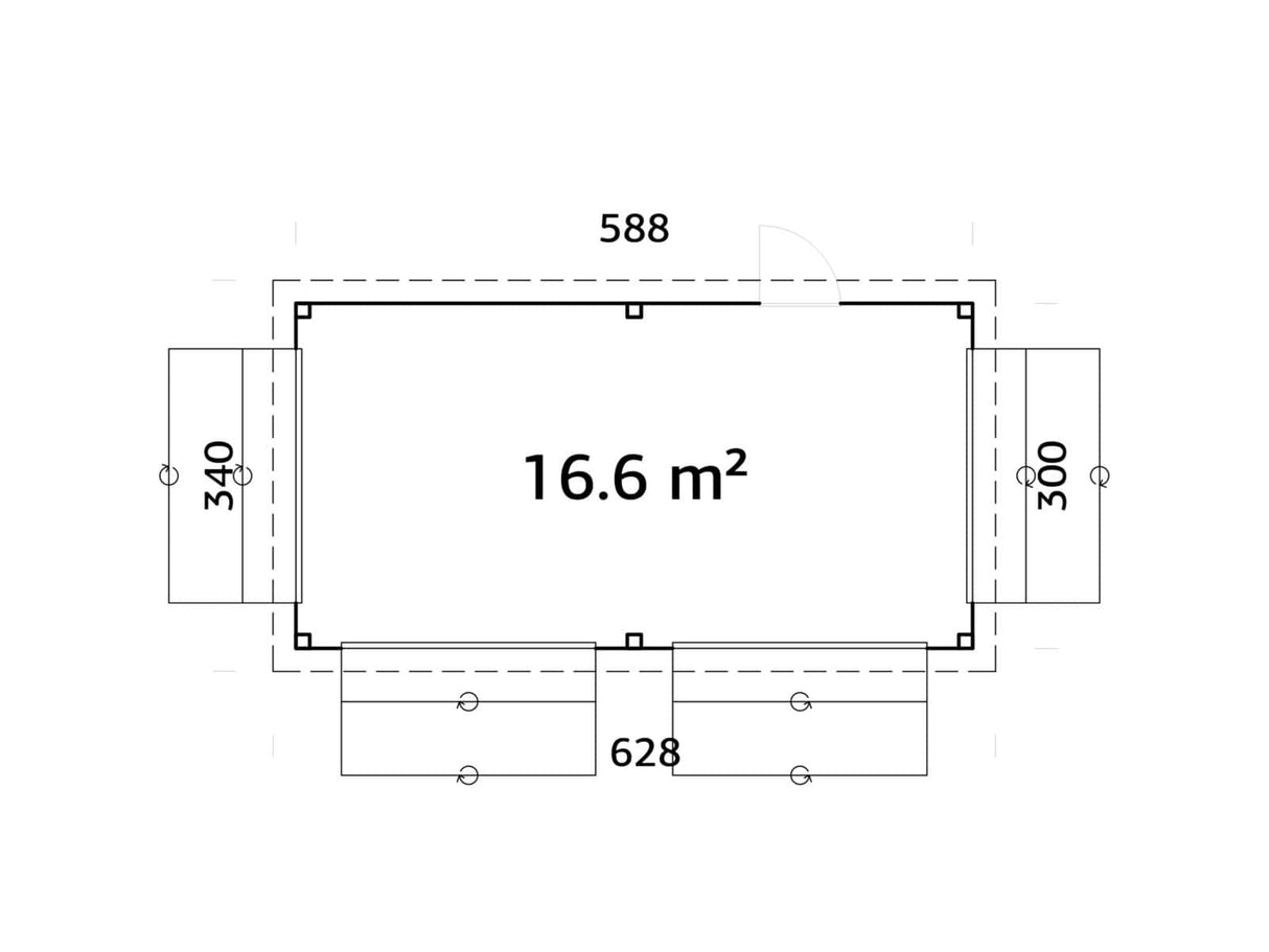 Lenna 312 (5.9x3m | 16.6m2) - Palmako UK