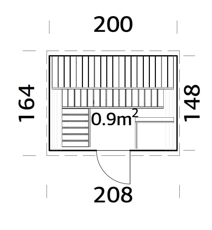 Anita S (2x1.6m | 0.9m2 | 42mm) Timber Garden Barrel Sauna - Palmako UK