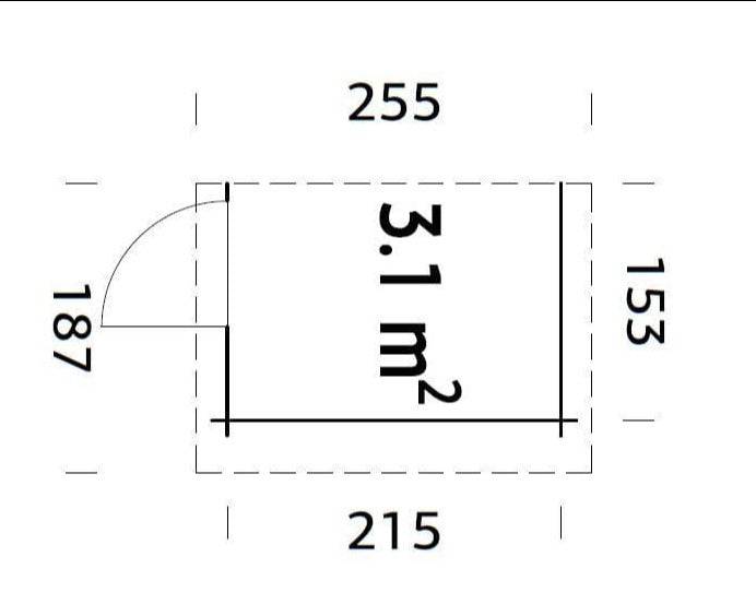 Add-on Storage Room (2.15x1.5m | 3.1m2 | 28mm) Log Cabin Extension Unit - Palmako UK