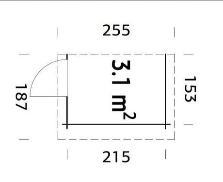 Add-on Storage Room (2.15x1.5m | 3.1m2 | 28mm) Log Cabin Extension Unit - Palmako UK