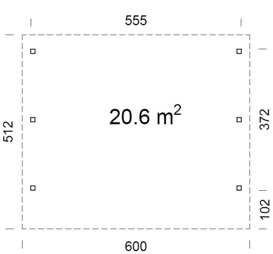 Karl M (6.0x5.1m | 20.6m2) Modern Flat Roof Double Carport or Large Pavilion - Palmako UK