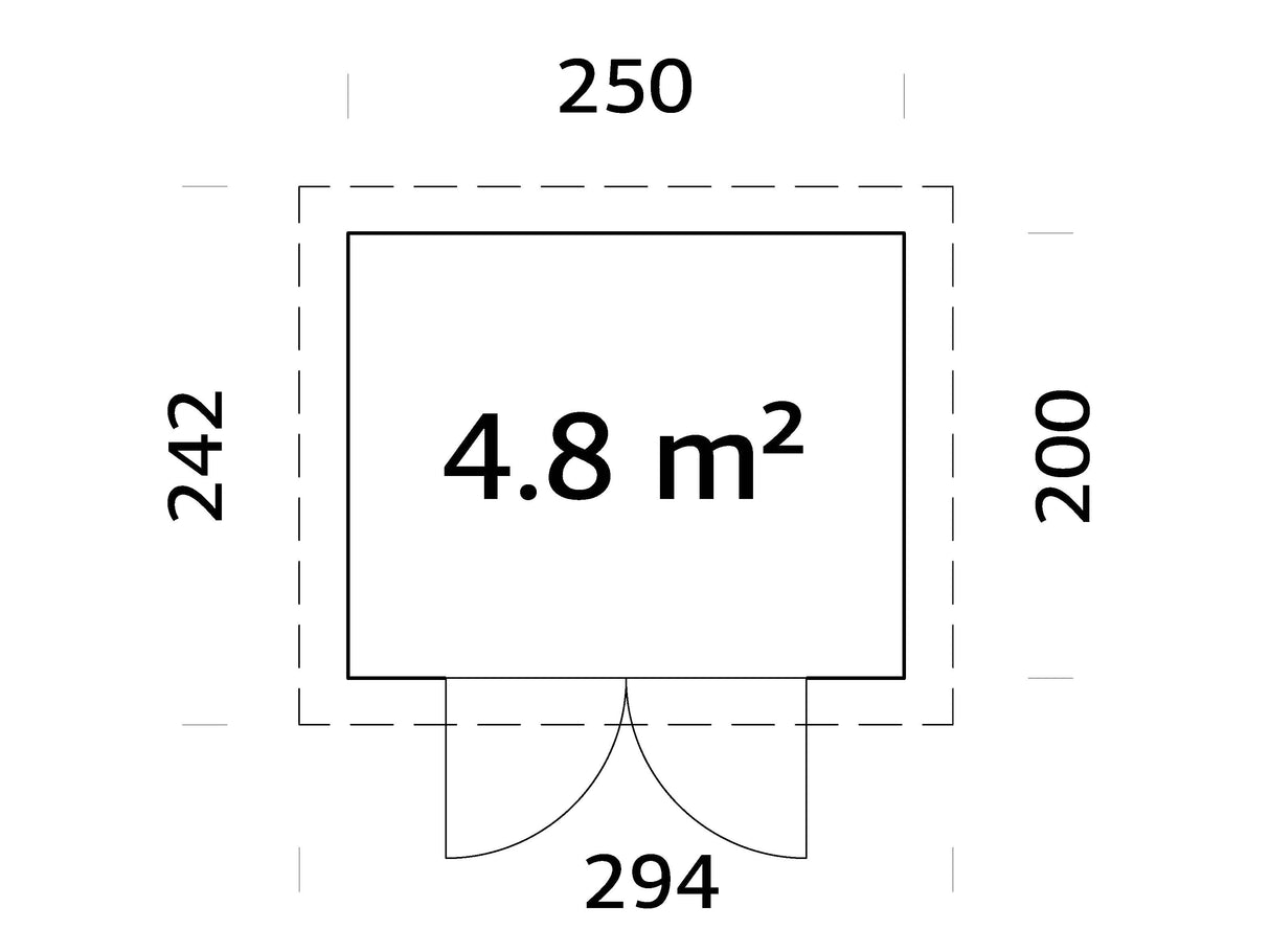 Melbourne (2,5x2m |4,8m2 |19mm) Pent roof Log Cabin