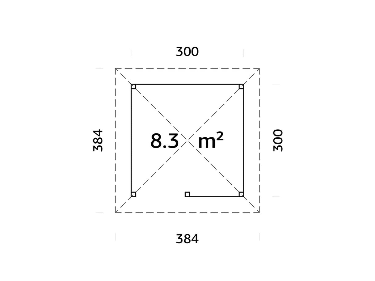 Bianca 102 (3x3m | 8.3m2) Corner Garden Bar - Palmako UK