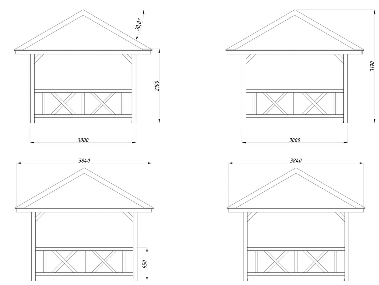 Bianca 101 (3x3m | 8.3m2) Sturdy Garden Gazebo - Palmako UK