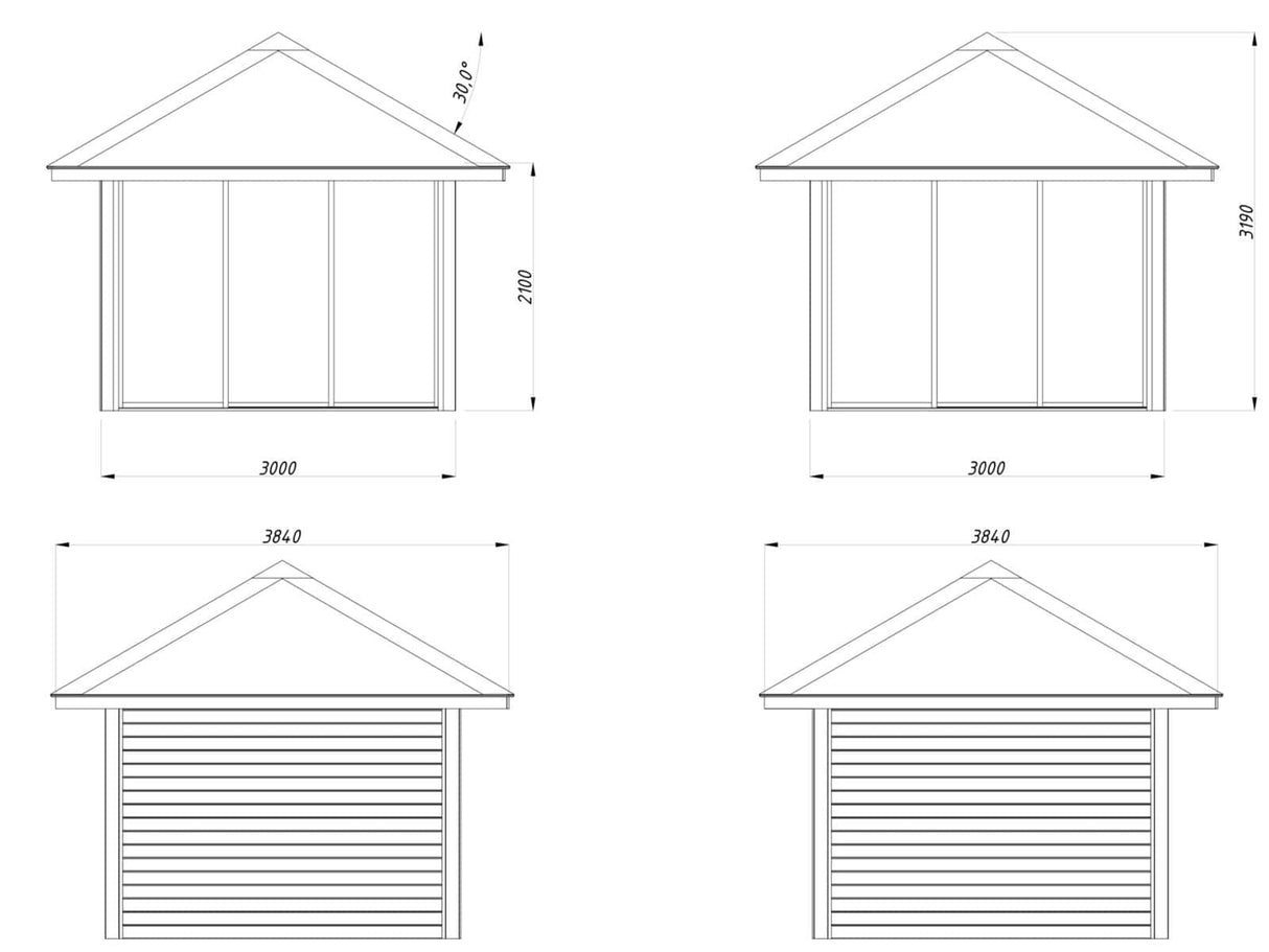 Bianca 201/501 (3x3m | 8.3m2) Glass Garden Room With Sliding Doors (Double Glazing Available) - Palmako UK