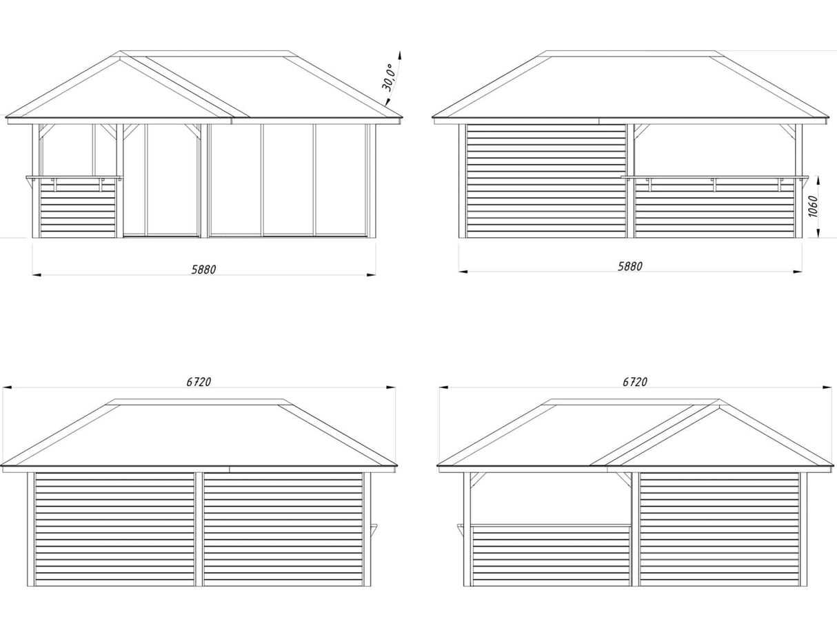 Bianca 222/522 (6x6m | 24.9m2) Glass Garden Room With Sliding Doors (Double Glazing Available) - Palmako UK