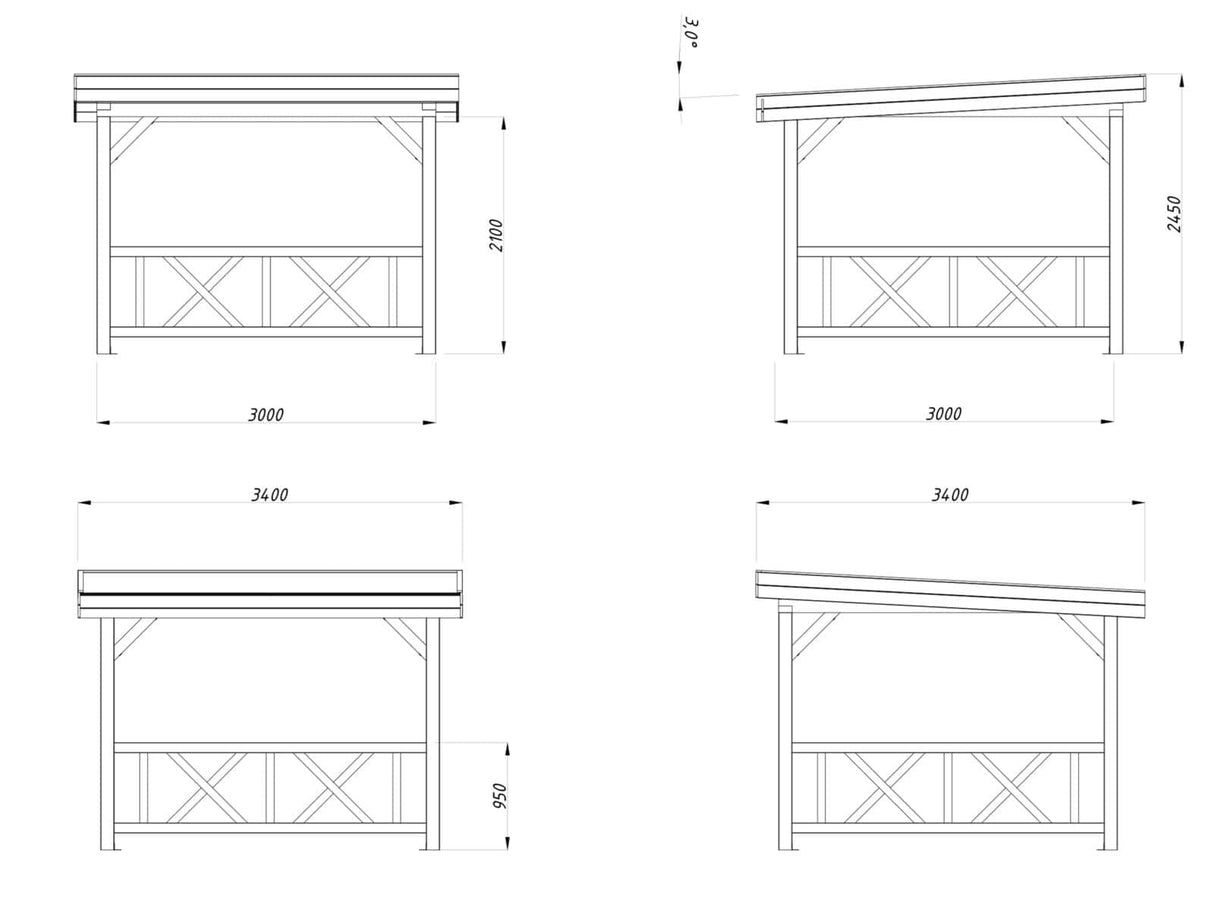 Lenna 301 (3x3m | 8.3m2) - Palmako UK