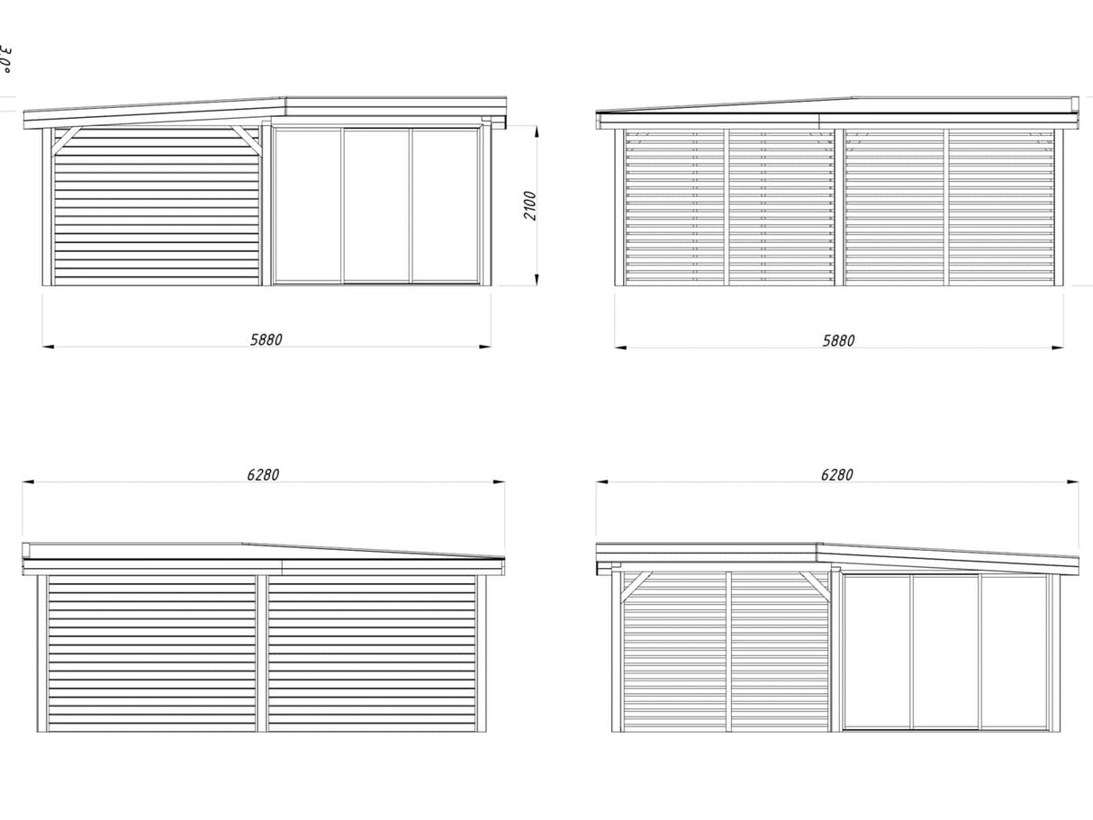 Lenna 411/711 (6x6m | 24.9m2) Glass Garden Room With Sliding Doors (Double Glazing Available) - Palmako UK