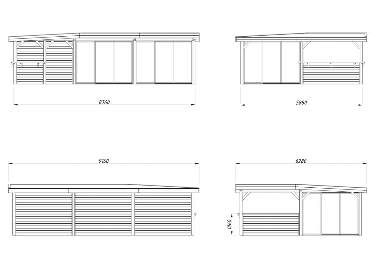 Lenna 420/720 (9x6m | 33.2m2) Glass Garden Room With Sliding Doors (Double Glazing Available) - Palmako UK