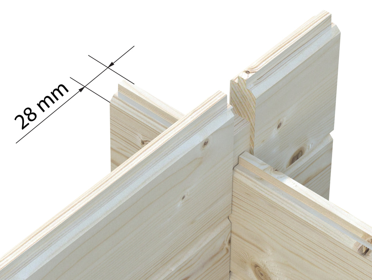 Sydney 1 (2,46x2,46m |5m2 |28mm) Pent roof Log Cabin