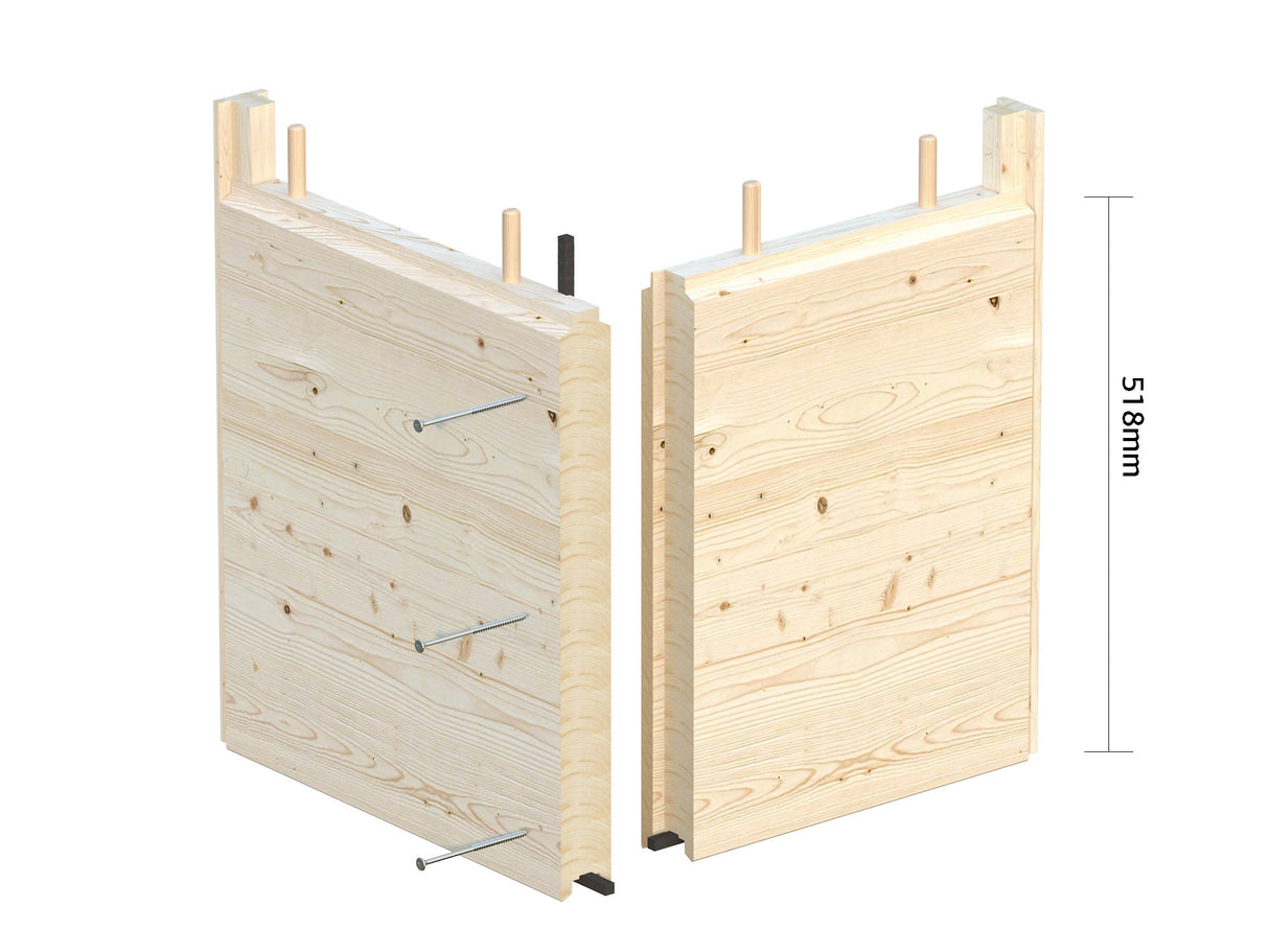 Grace (5.6x2.9m | 8.1+8.1m2 | 56mm) Year-Round Glue-Laminated Garden Room with Roof Canopy - Palmako UK