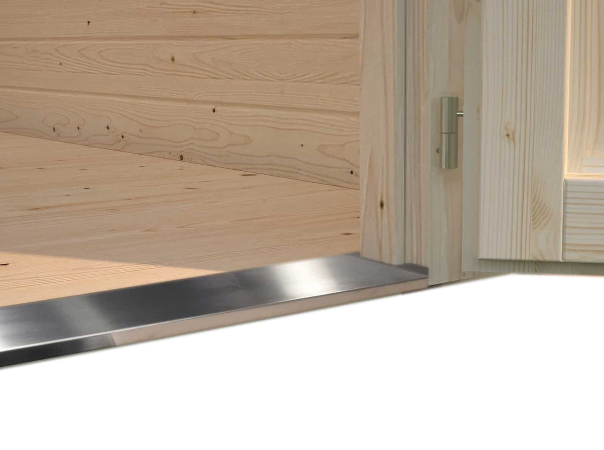 Helena S (4.7x3.8m | 15.1m2 | 70mm) Double Glazed Heavy Duty Garden Log Cabin with Roof Overhang - Palmako UK