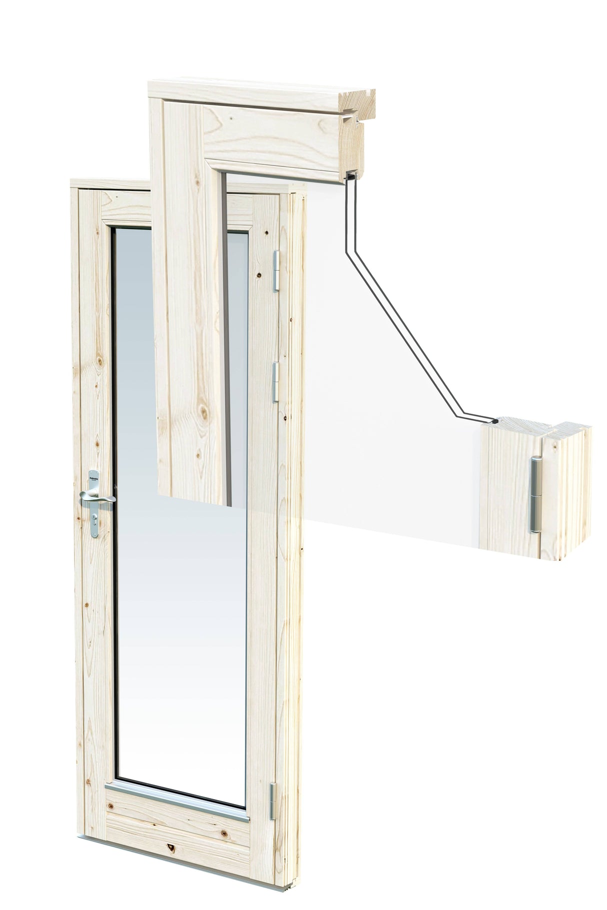 Grace (5.6x2.9m | 8.1+8.1m2 | 56mm) Year-Round Glue-Laminated Garden Room with Roof Canopy - Palmako UK