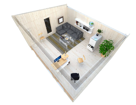 Annika (5.5x4.5m | 21.5m2) Large Pent Roof Panel Garden House - Palmako UK