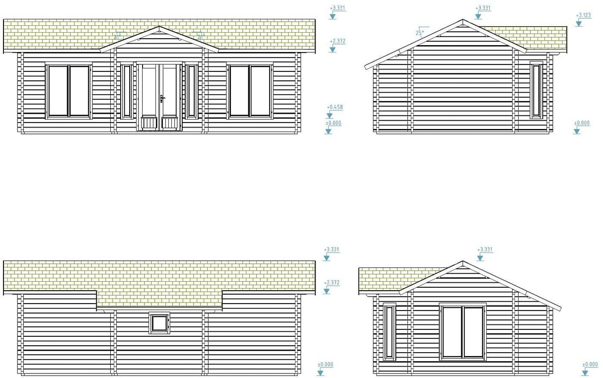 Anna L (8x5m | 26.8m2 | 70mm) Spacious Three Room Timber Garden House - Palmako UK