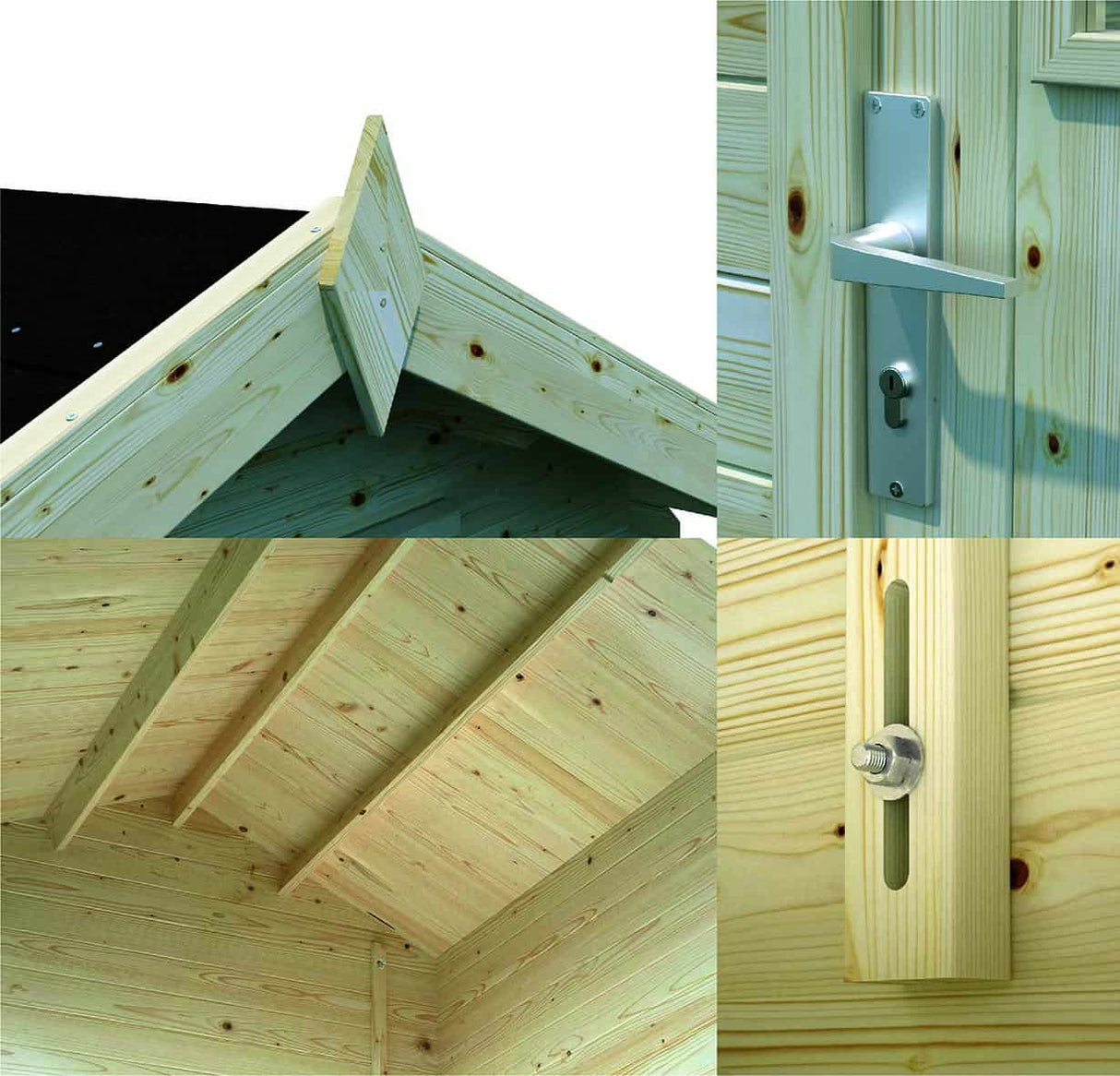 Lilly (2,05x2,05m | 3,4m2 | 19mm) Quality Garden Log Shed - Palmako UK