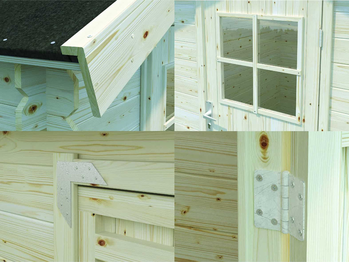 Lilly (2,05x2,05m | 3,4m2 | 19mm) Quality Garden Log Shed - Palmako UK