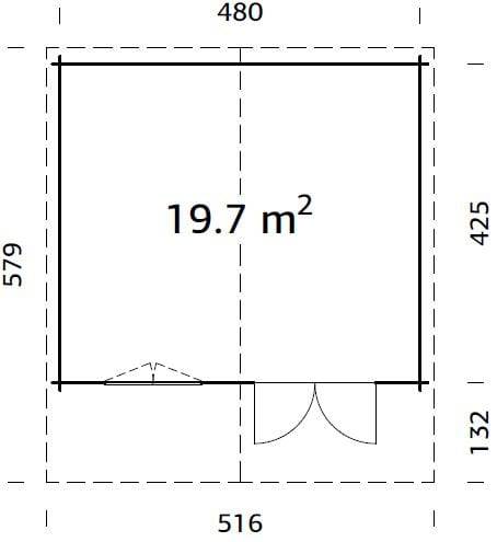 Britta L (5x4.5m | 19.7m2 | 40mm) Swiss Chalet Style Garden Log Cabin - Palmako UK