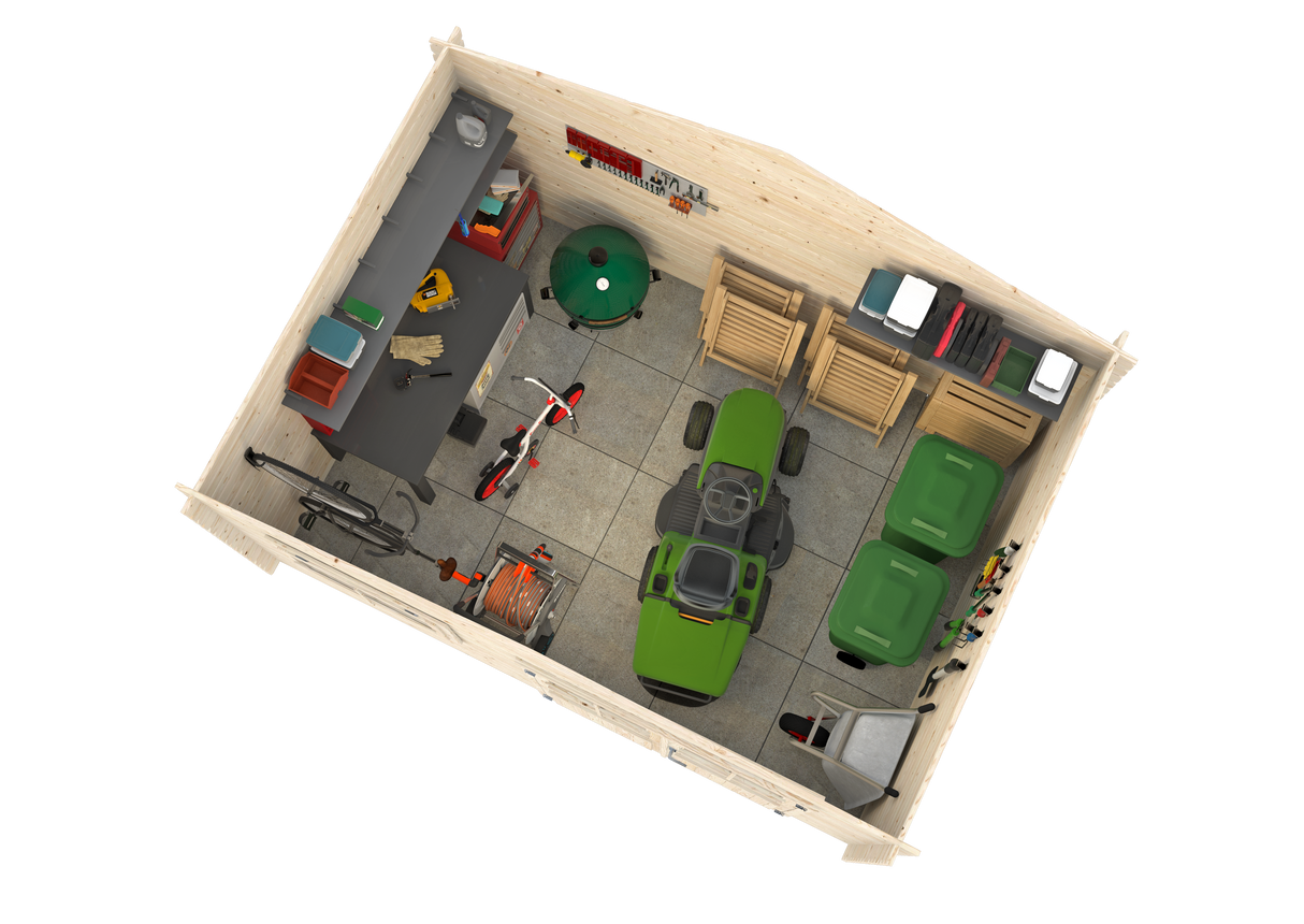 Luca (4,1x2,96m | 10,4m2 | 28mm) Log Shed - Palmako UK