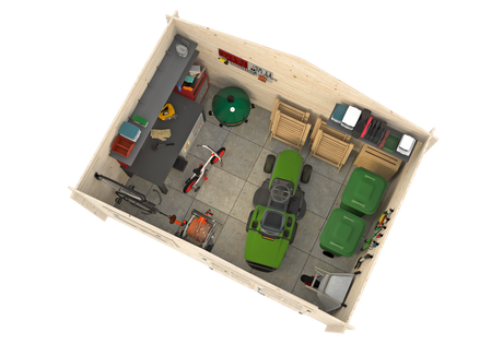 Luca (4,1x2,96m | 10,4m2 | 28mm) Log Shed - Palmako UK