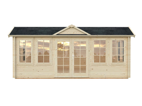 Claudia Low (5.3x3.8m | 19.4m2 | 44mm) Under 2.5m Clockhouse Log Cabin - Palmako UK