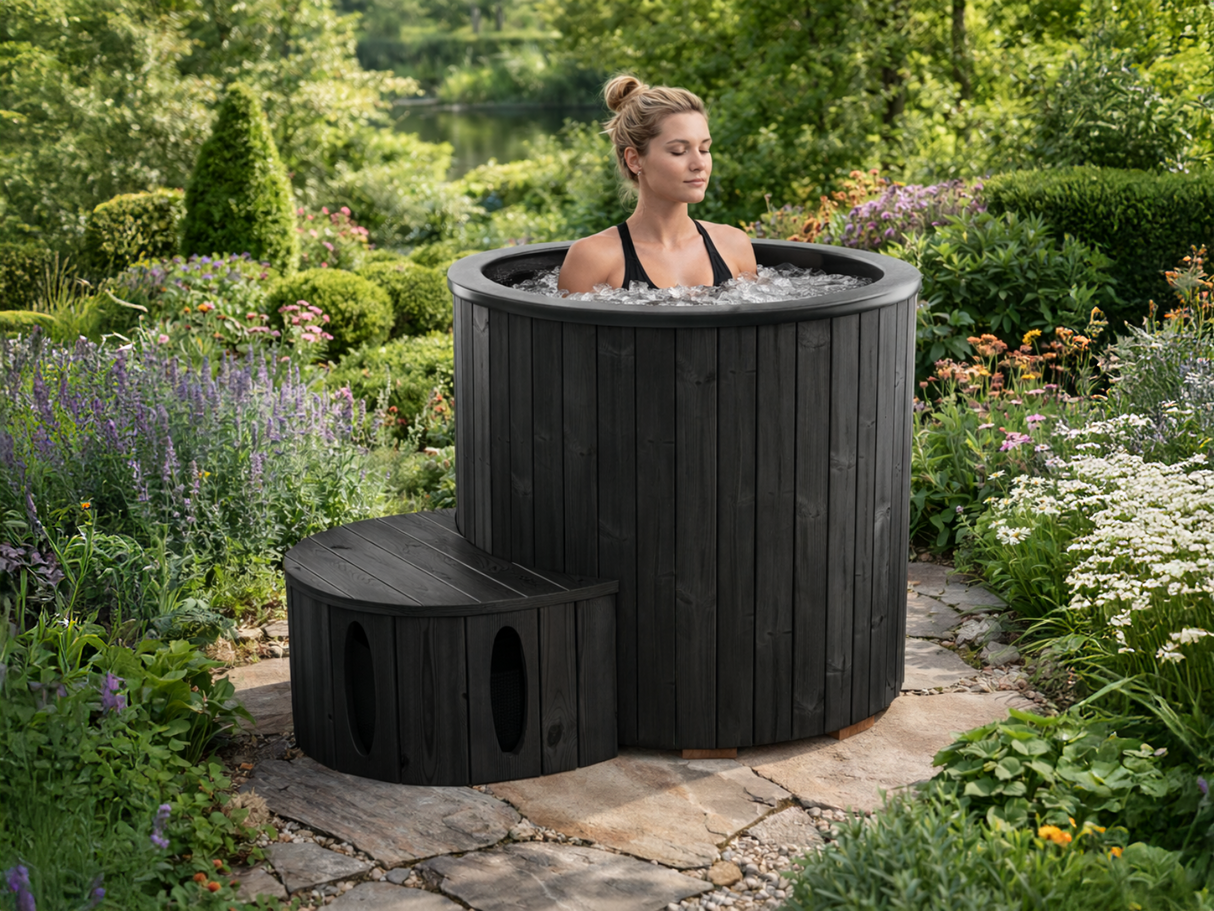 Isen Blackline (d100cm | 1-Person) Wooden Cold Plunge Ice bath (optional cooler)