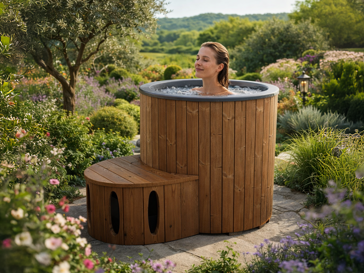 Isen (d100cm | 1-Person) Wooden Cold Plunge Ice Bath (optional cooler)