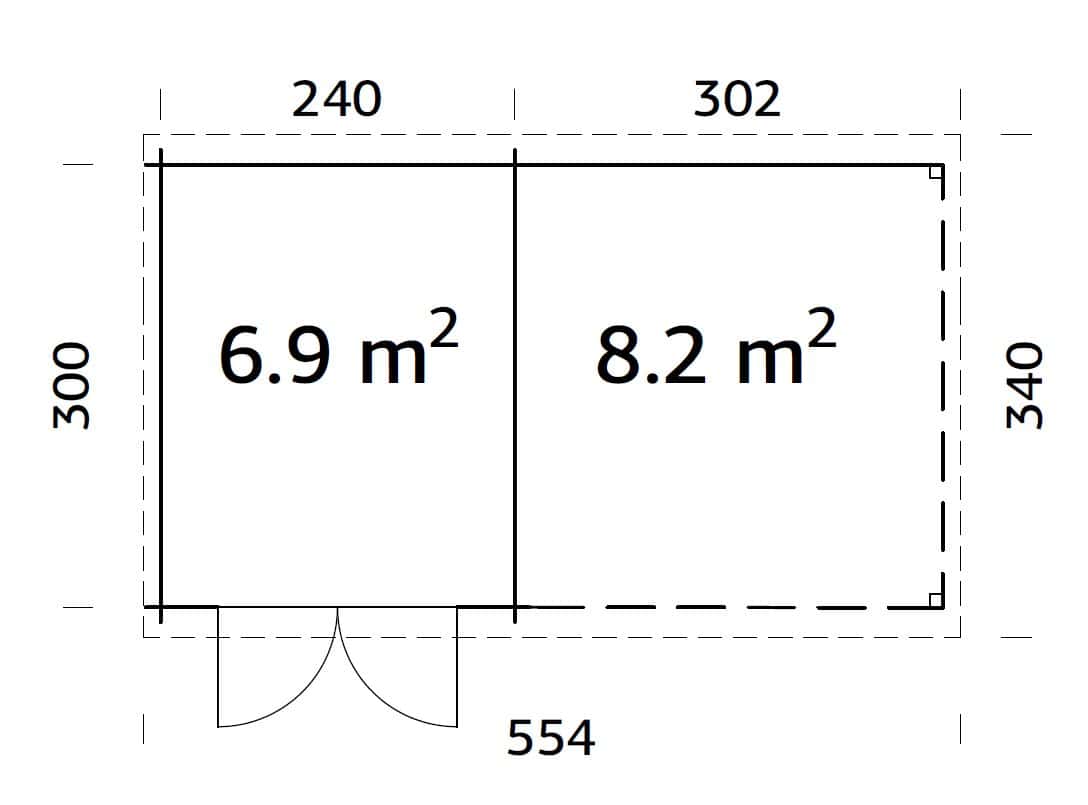 Ella (5.5x3.2m | 6.9+8.2m2 | 28mm) Roof Summer House - Palmako UK