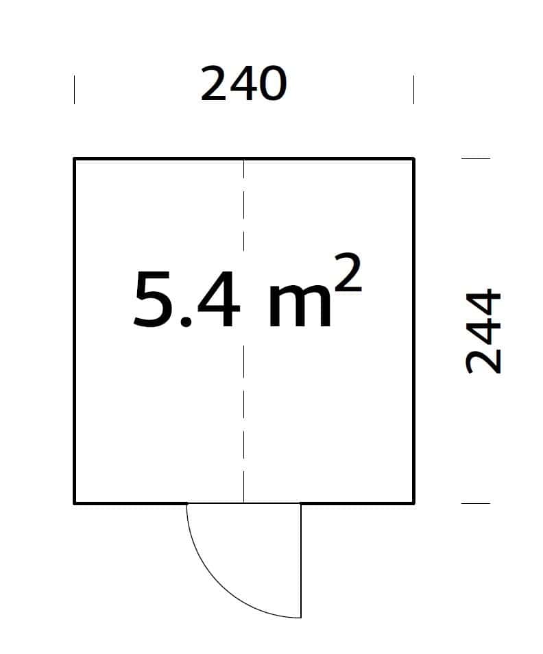 Emilia S (2.4x2.4m | 5.4m2 | 18mm) Compact Premium Greenhouse (Painted Grey or Pressure Treated) - Palmako UK