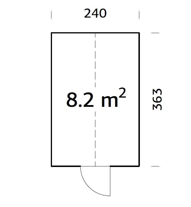 Emilia M (2.4x3.6m | 8.2m2 | 18mm) Modern Greenhouse (Painted Grey or Pressure Treated) - Palmako UK