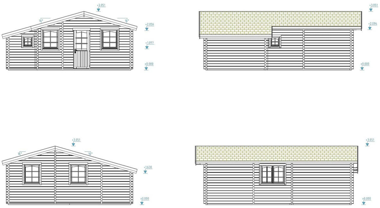 Emily (6.6x7.8m | 39.2m2 | 70mm) Traditional Timber Holiday House - Palmako UK
