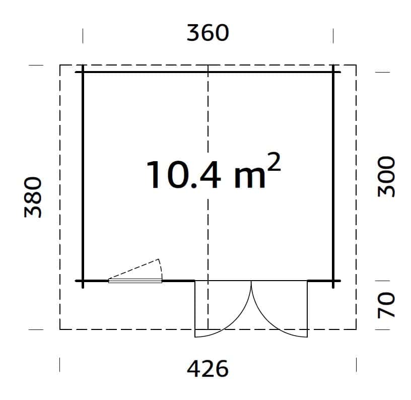 Emma M (3.8x3.2m | 10.4m2 | 34mm) Alpine Style Log Cabin - Palmako UK