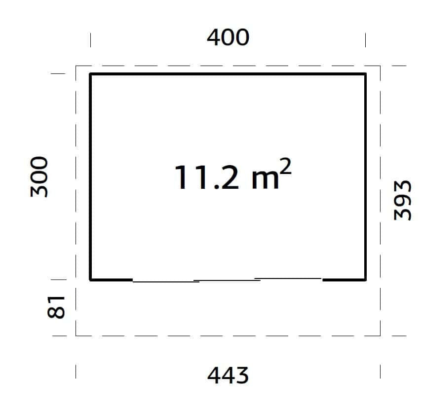 Grace (4x3m | 11.2m2 | 56mm) Year-Round Glue-Laminated Garden Room with Double Glazed Sliding Doors - Palmako UK