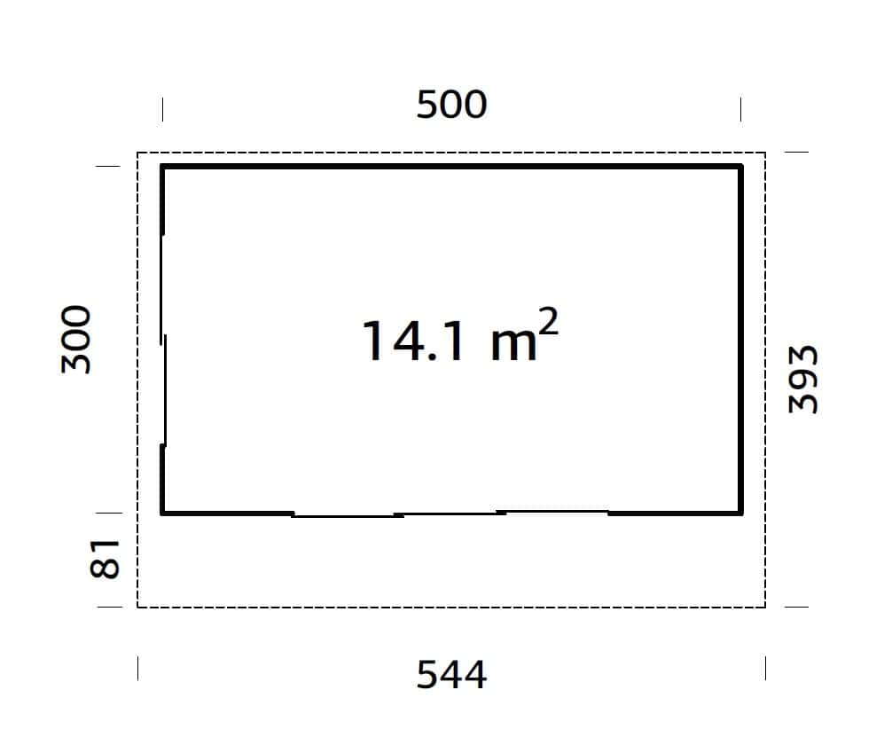Grace (5x3m | 14.1m2 | 56mm) Year-Round Glue-Laminated Garden House with Double Glazed Sliding Doors - Palmako UK
