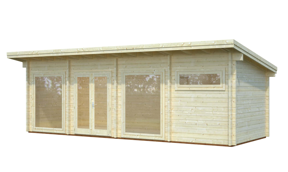 Heidi XL (8.4x3.2m | 22.8m2 | 70mm) Large 2-room All-Season Pent Roof Garden House - Palmako UK