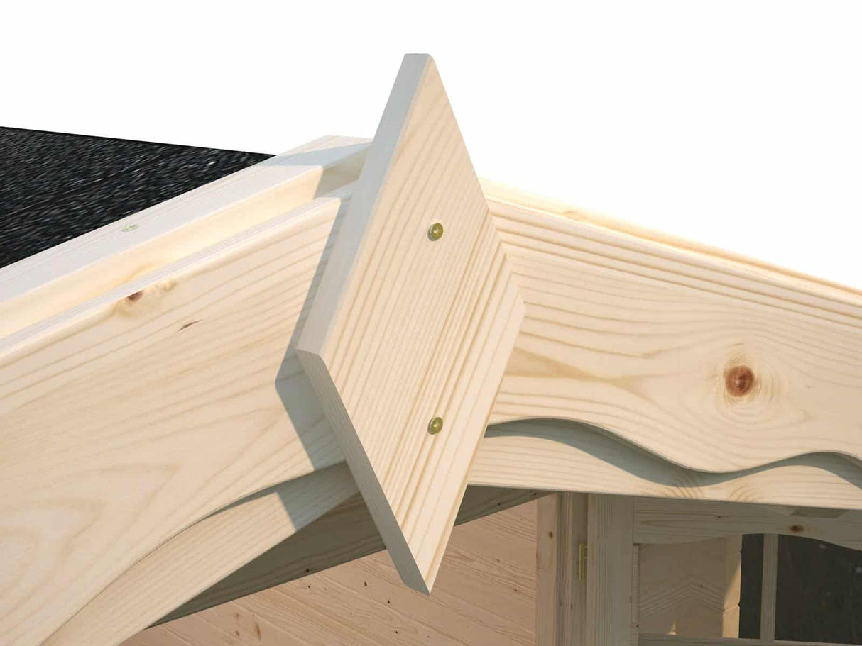 Helena S (4.7x3.8m | 15.1m2 | 70mm) Double Glazed Heavy Duty Garden Log Cabin with Roof Overhang - Palmako UK