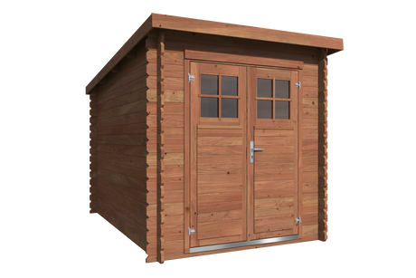 HOTEO 4,9m2, 28 mm Compact Pressure Treated Log Shed - Palmako UK